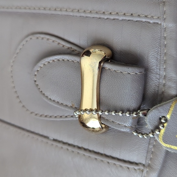 TANO GRAY 100% LEATHER HOBO CROSSBODY HANDBAG - Picture 5 of 10